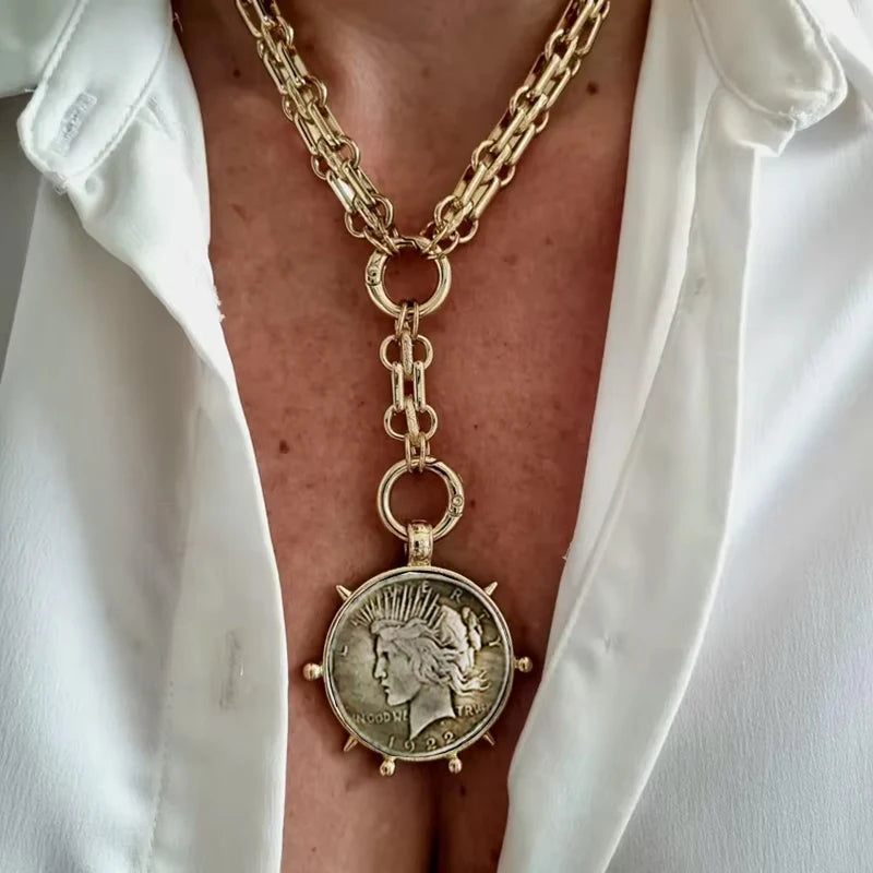 Copper Punk Thick Chain Necklace — Copper | KIMLUD
