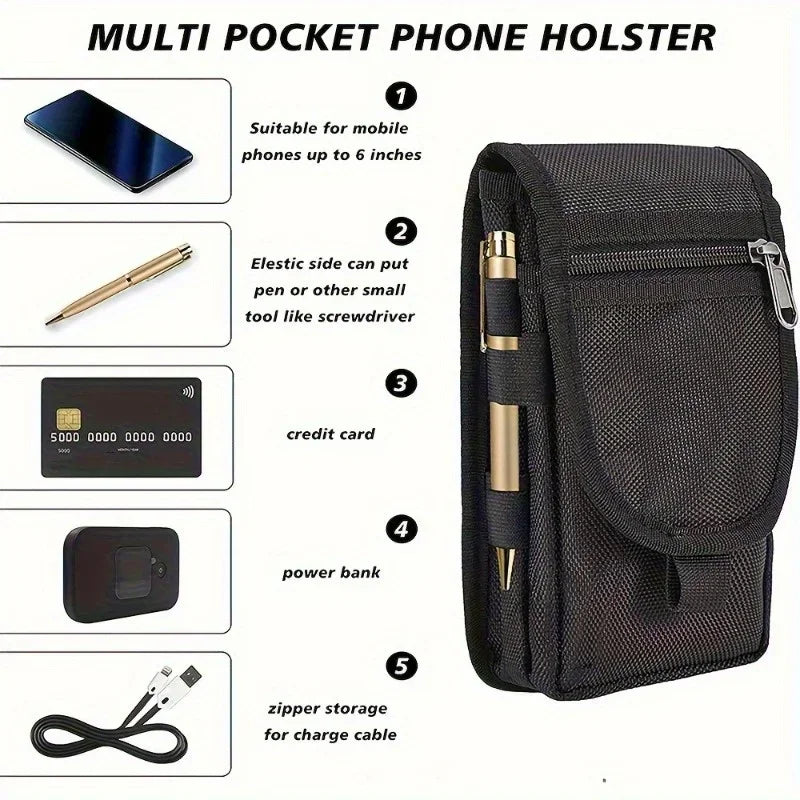 Phone Belt Pouch – 6.3 Inch Multi-Functional Bag – Nylon | KIMLUD