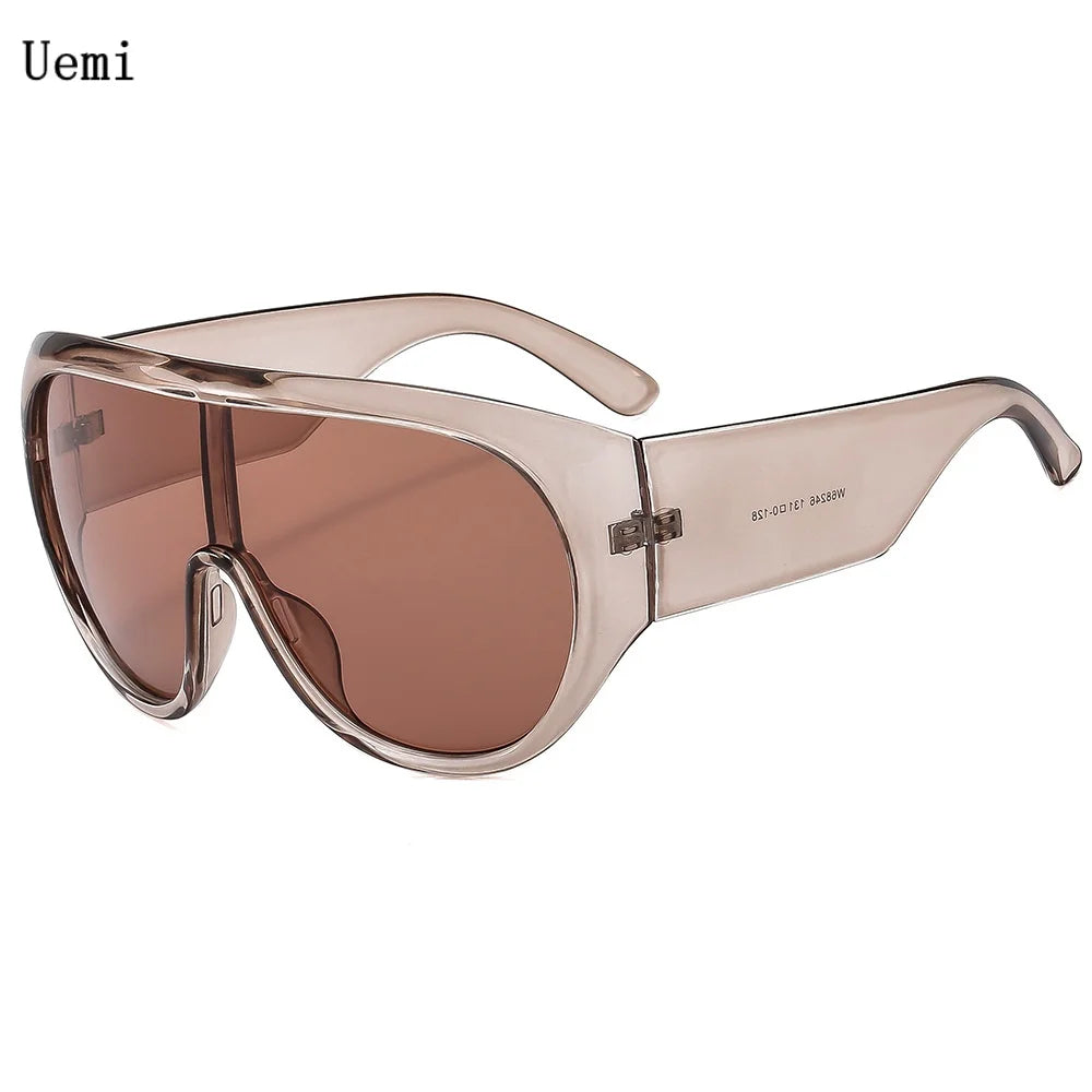Oversized One-Piece Luxury Sunglasses — Black | KIMLUD
