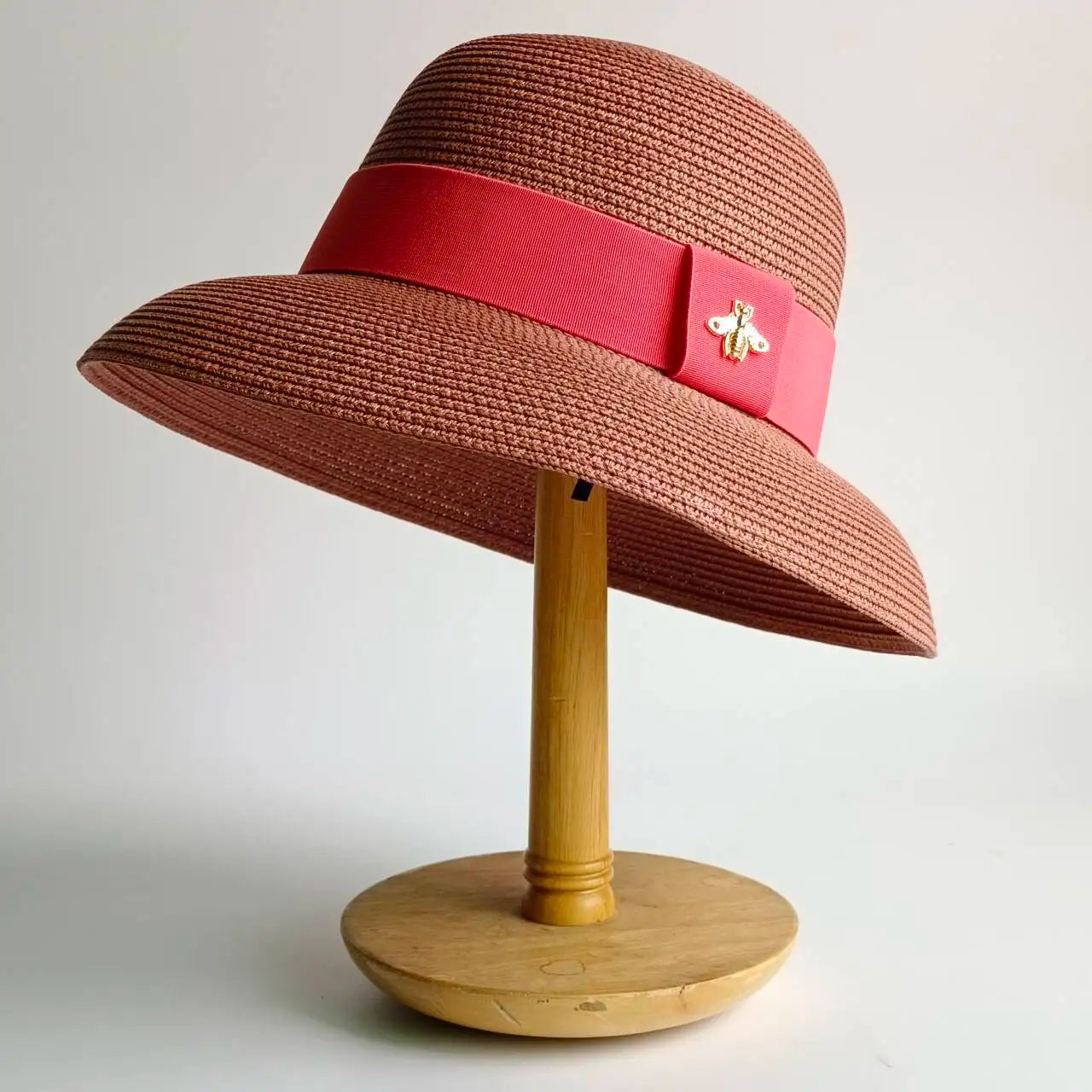Straw Hepburn Style Solid Sun Hat — Natural | KIMLUD