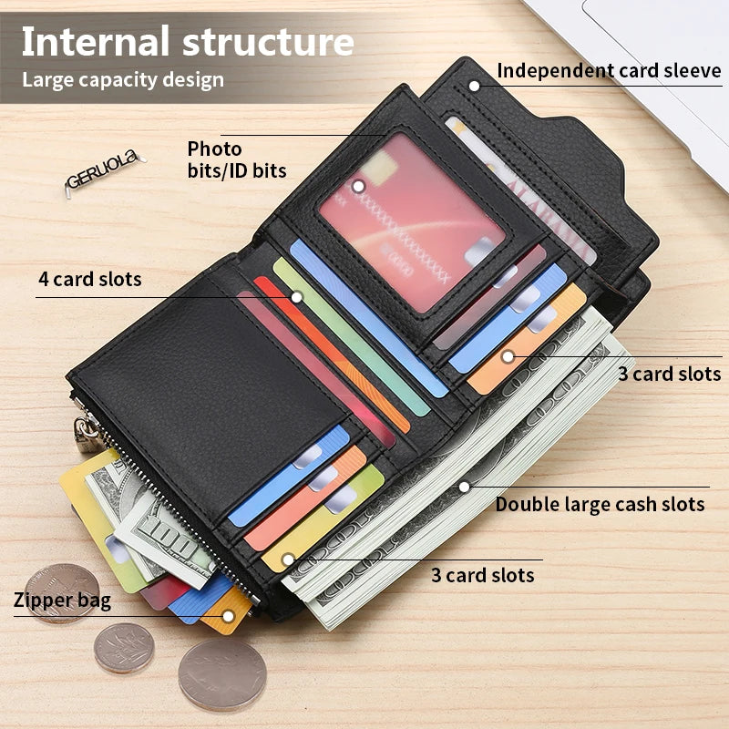 Wallet – RFID Anti-Theft Three Fold – Genuine Leather Cowhide | KIMLUD