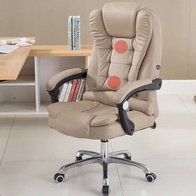 A Office Furniture Massage Soft Ergonomic Executive Recliner High Back Chairs Black Pu Leather Office Chair with Footrest