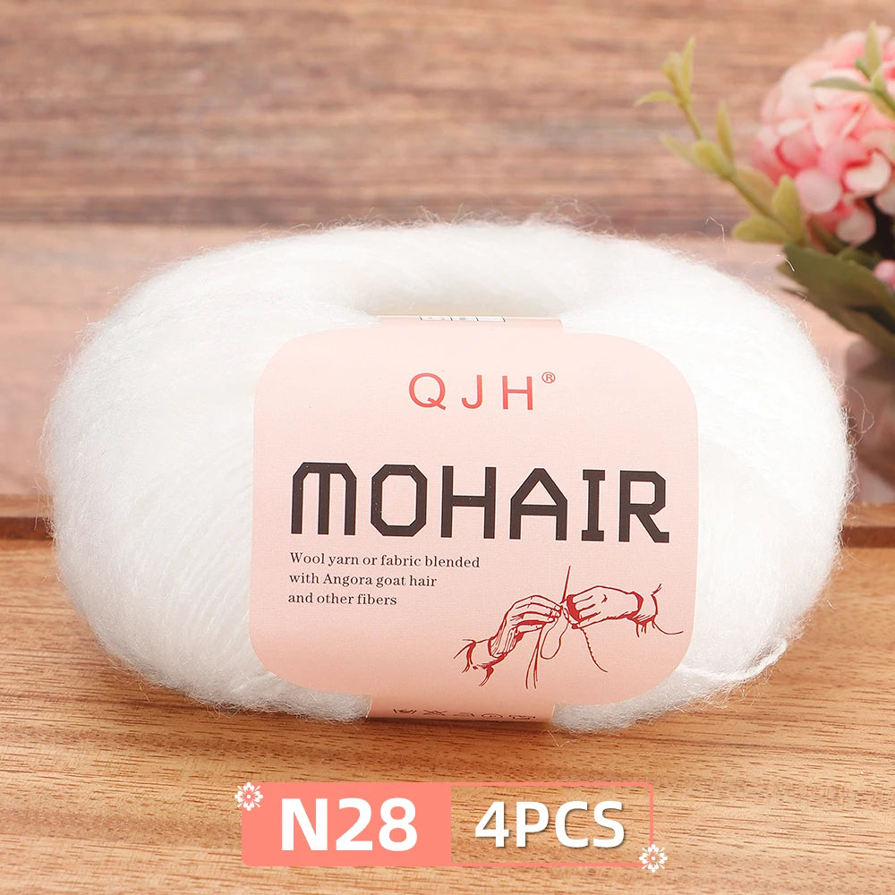 Mohair Yarn Set 4-Skein Bundle, 130m Each — Multicolor | KIMLUD