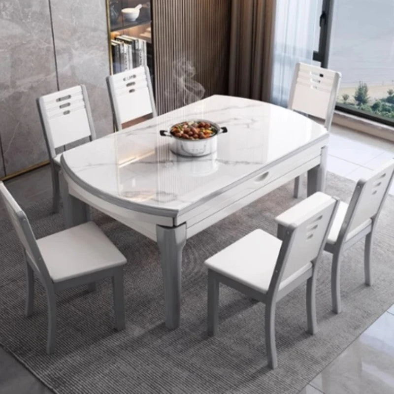 Minimalist Nordic Extendable Dining Table — Gray | KIMLUD