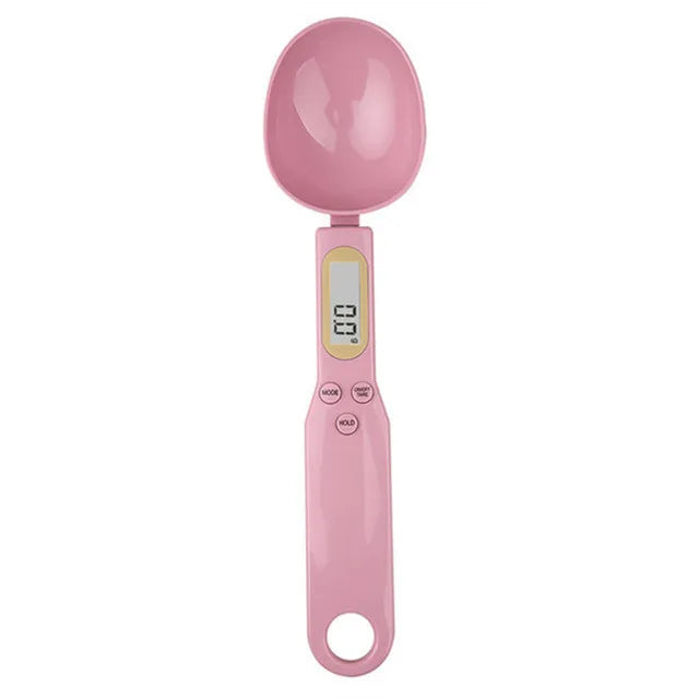 Plastic Digital Kitchen Scale Mini Spoon 0.1–500g Precision LED Display — White | KIMLUD
