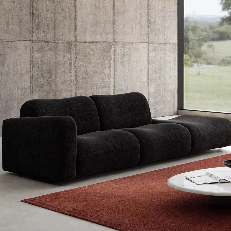 Velvet Modular Sofa — Minimalist Modern Living Room Sofa With Flexible Configuration — Ivory | KIMLUD