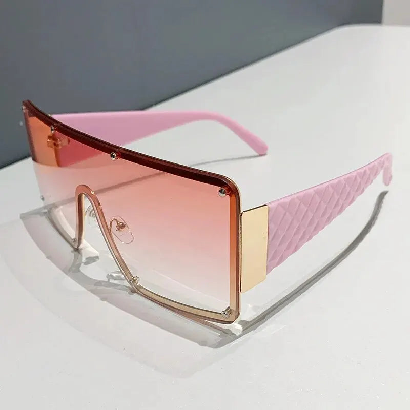 Sunglasses Large Frame Stainless Steel Black | KIMLUD