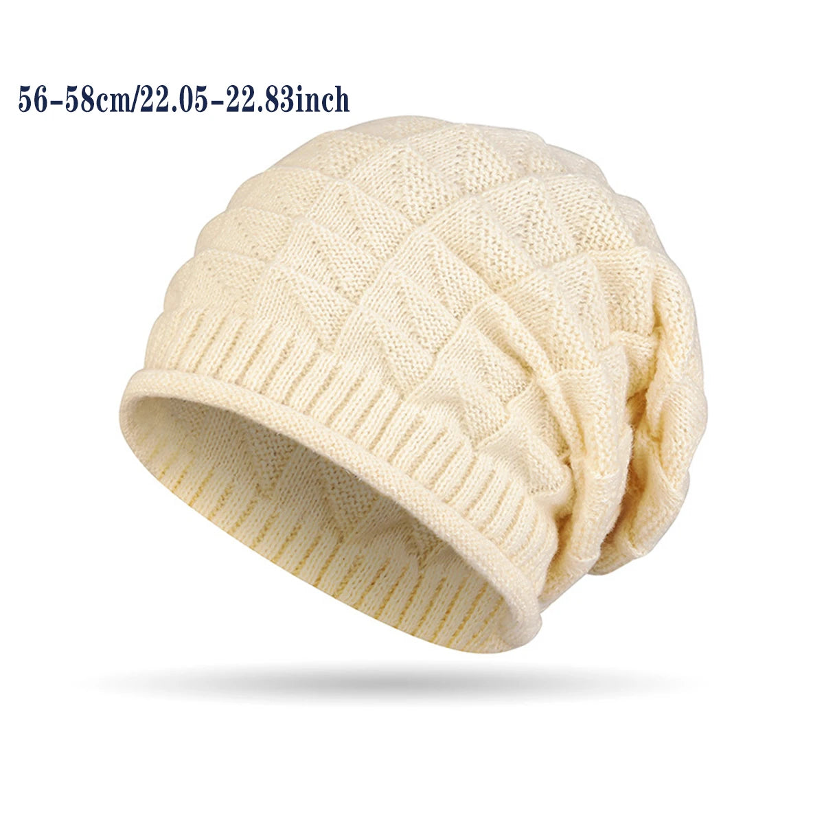 Women's Beanie Hat Fashionable Chunky Slouch Cap with Elastic Ear Warmers Hand Washable Lightweight  For Autumn