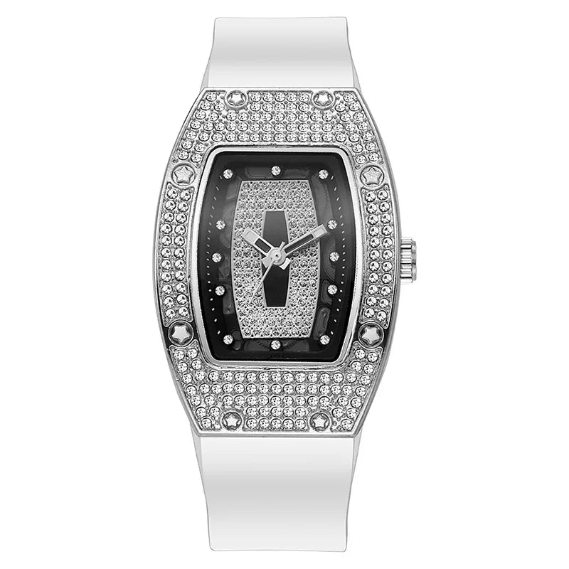 Silicone Tonneau Luxury Watch — Rose Gold | KIMLUD