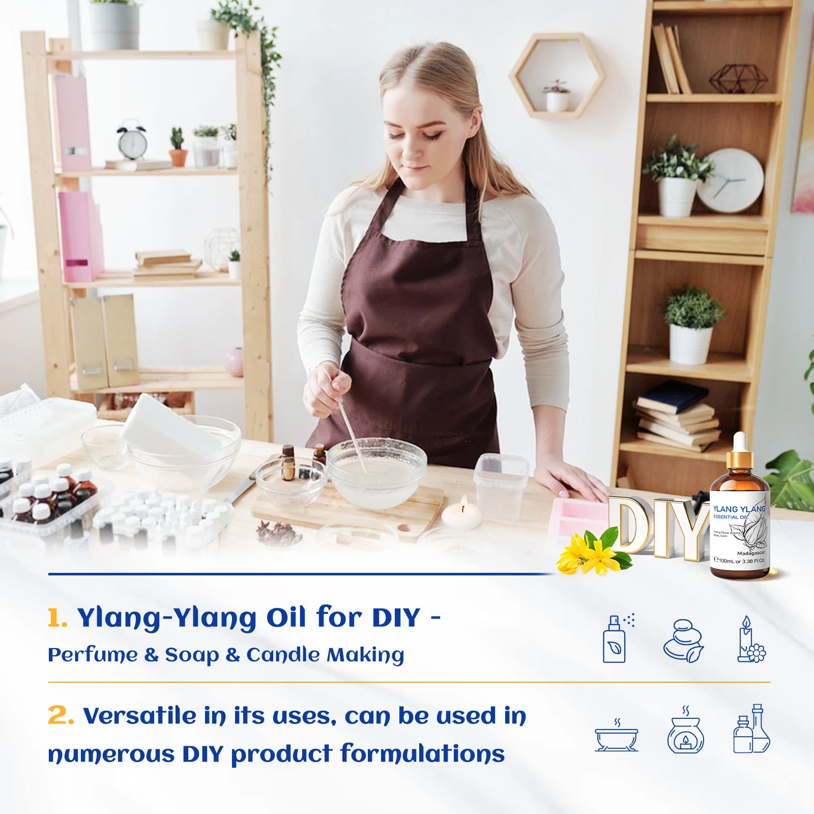 Pure Essential Oil Ylang-Ylang 100ml — Amber | KIMLUD