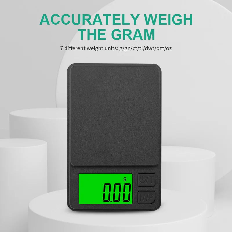 Mini Pocket Digital Scale LCD Gram Food Jewelry Ounces Grains 100/200/300/500g 0.01g 1000g 0.1g Scale Black