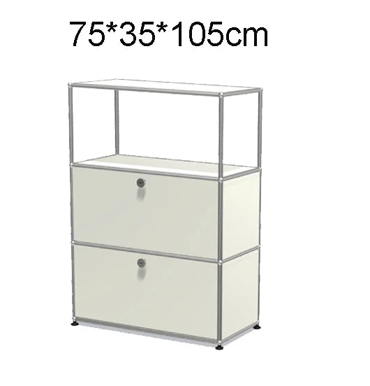 Stainless Steel Nightstand Modular Storage — Red | KIMLUD