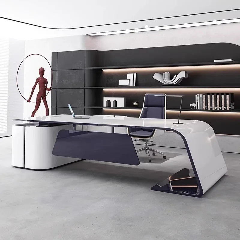 Wooden Standing Office Desk — Natural Wood | KIMLUD