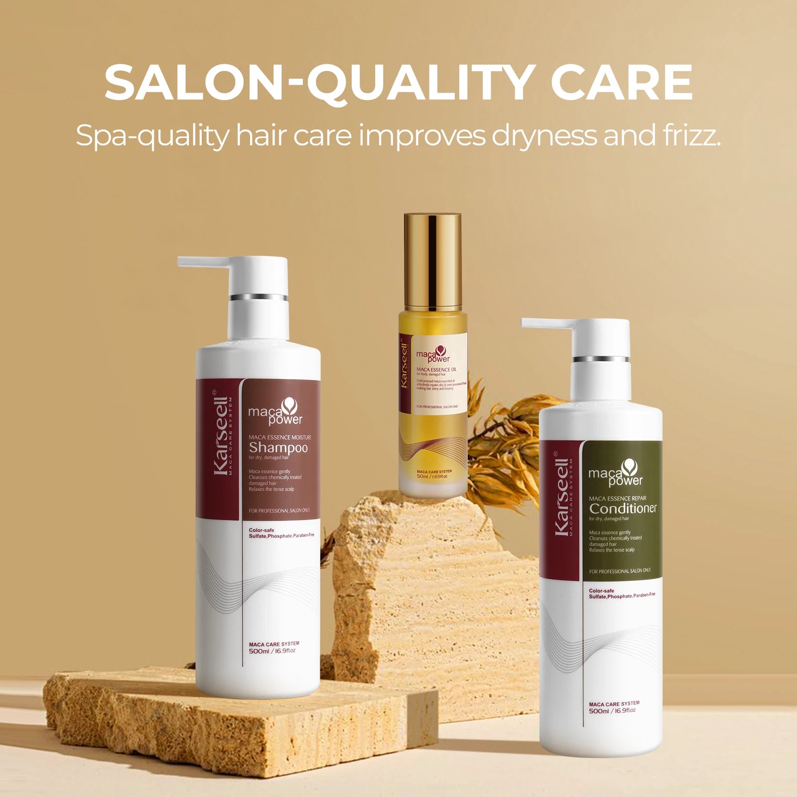 Collagen Argan Hair Care Set For Dry Damaged Hair — White | KIMLUD
