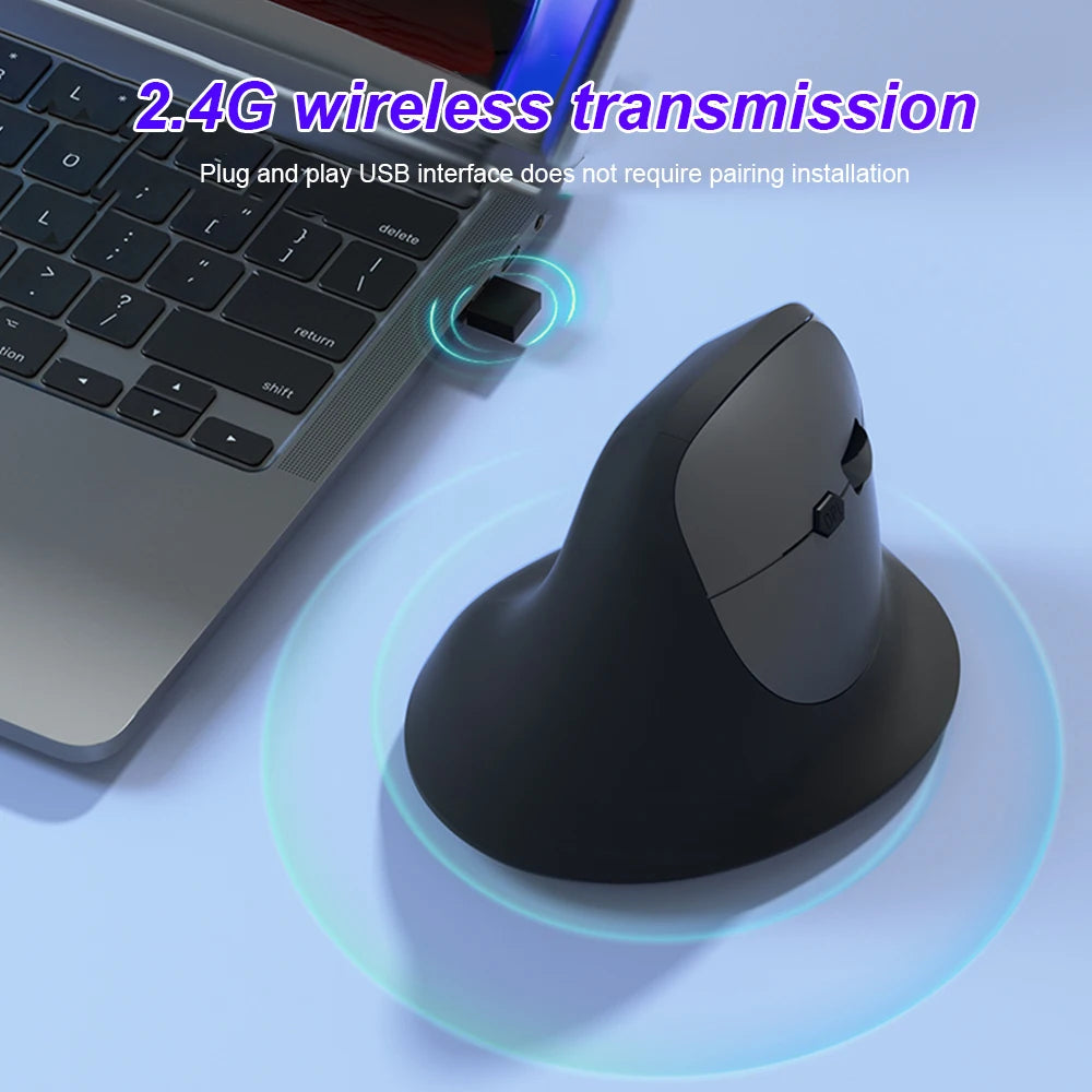 Vertical Mouse Ergonomic 2.4G Bluetooth 5.2 Mice Wireless Optical Mice Adjustable 1600DPI 6 Buttons for Laptop Computer Desktop