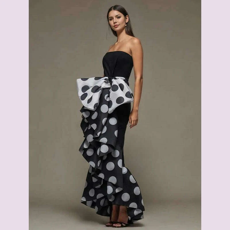 yeezzi-women-british-style-polka-dot-bow-embellished-pleated-strapless-dress-2024-summer-sleeveless-elegant-evening-dresses-kimlud-kimlud-33911916