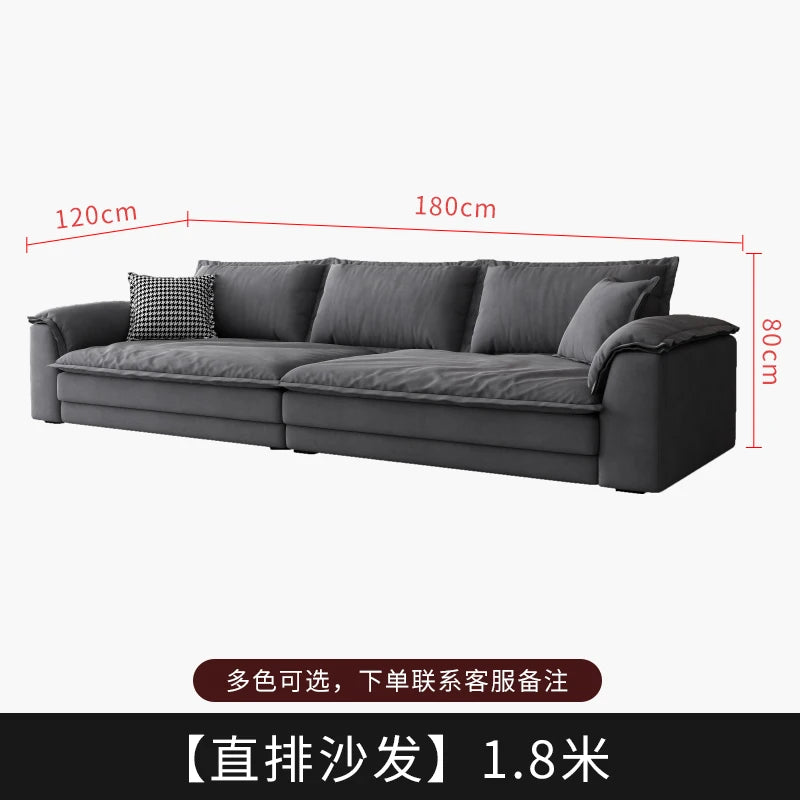 Velvet L-Shape Sofa Oversized Minimalist Modern Designer Lounge — Dark Charcoal Gray | KIMLUD