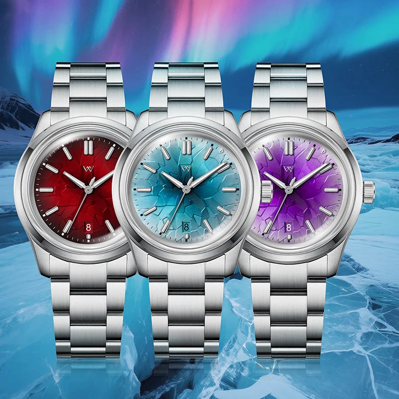 WM Watch Automatic Mechanical Watch NH35 Glacier Series 100M Water Resistant AR Coated Sapphire Welly Merck Watches For Man 226M