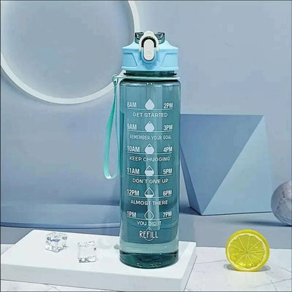KIMLUD, 800ml/27oz Large Capacity Sports Water Bottle Leak Proof Plastic Drinking Cup With Time Scale Suitable For Travel Fitness Sports, KIMLUD Womens Clothes