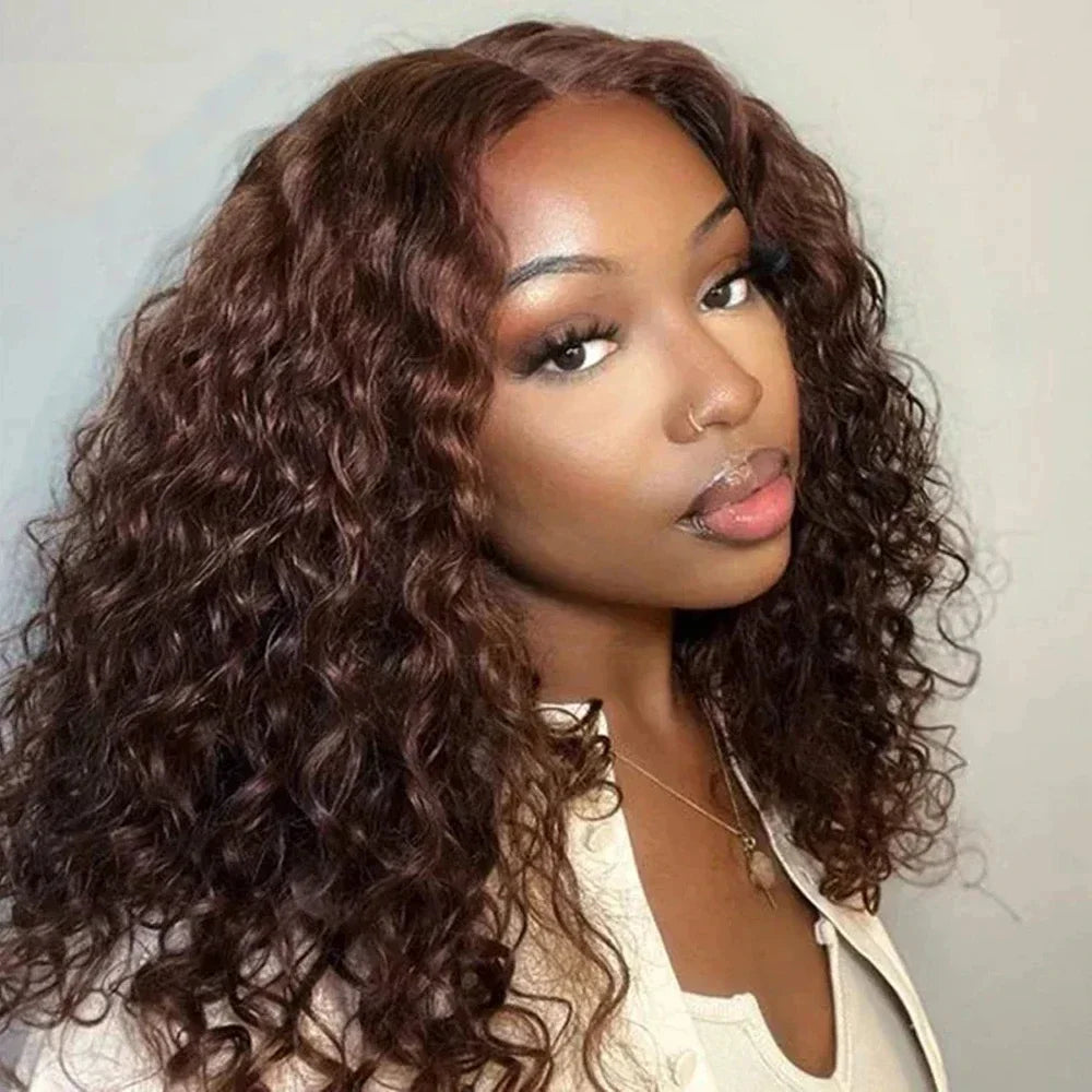 Lace Front Wig – Deep Wave – Remy Vietnamese Hair – Brown | KIMLUD