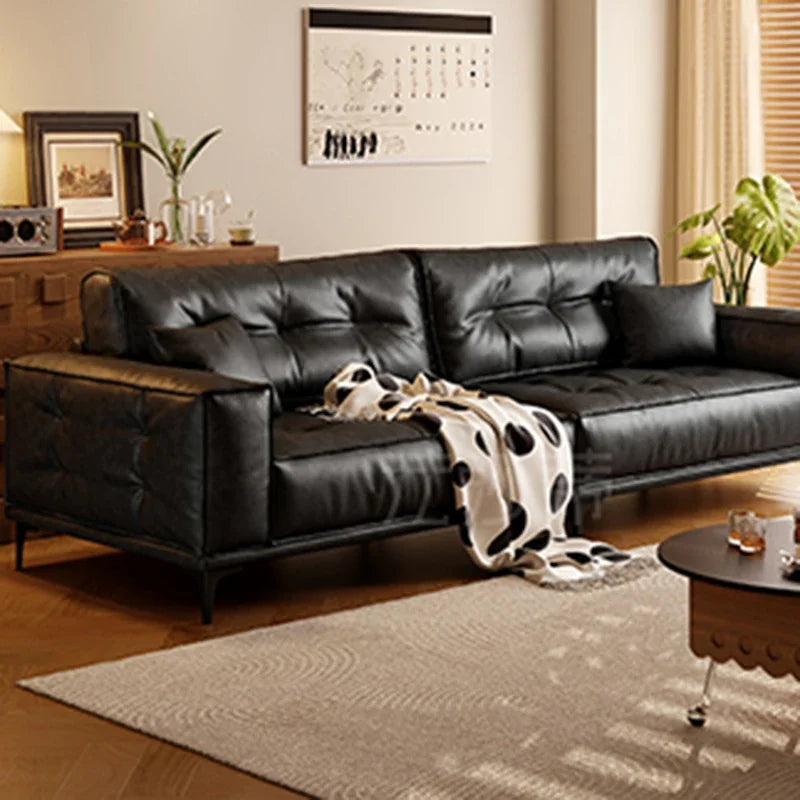 Leather Oversized Sofa Postmodern — Deep Brown | KIMLUD