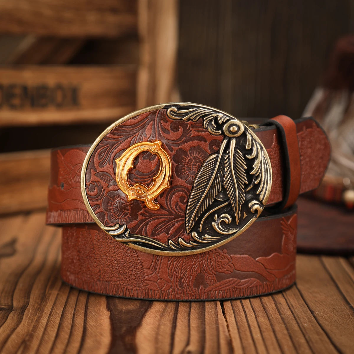 PU Classic Retro Unisex Western Belt — Black | KIMLUD