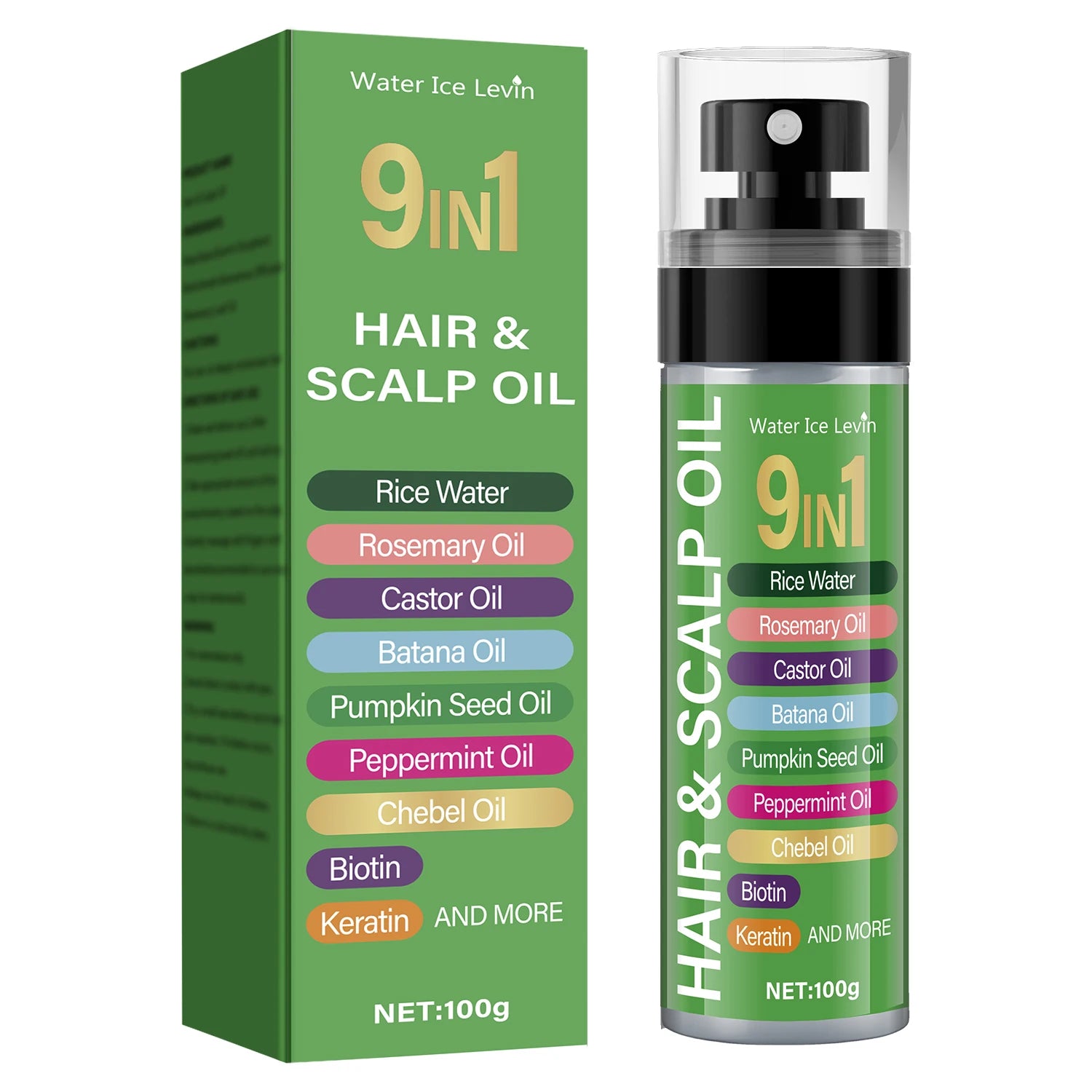 Multi-Botanic Hair Elixir 120ml - Rice Water & Keratin Fusion, 7 Oils Scalp Nourishment, Frizz-Free Shine