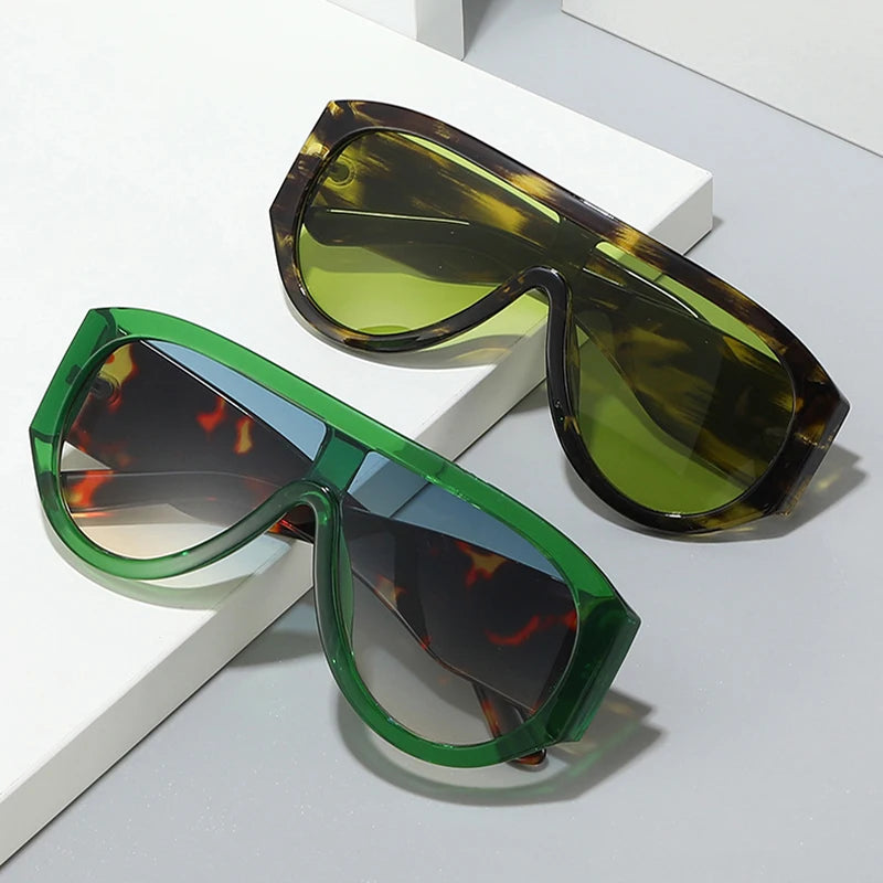 Sunglasses Oversized Pilot Polycarbonate - Red Green | KIMLUD