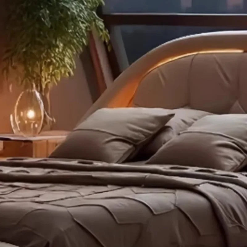 Bed Frame – Luxurious European Style – Fabric | KIMLUD