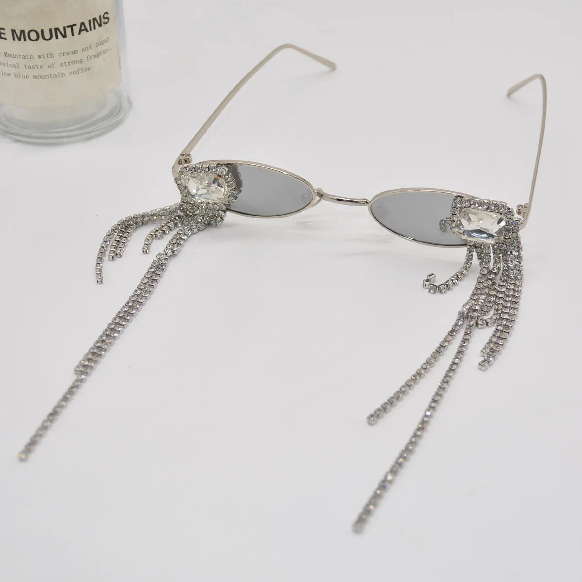 Metallic Silver Oval Frame Sunglasses — Silver | KIMLUD