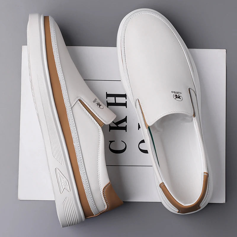 Men's Casual Shoes – Slip-On Driving Moccasin – Leather | KIMLUD