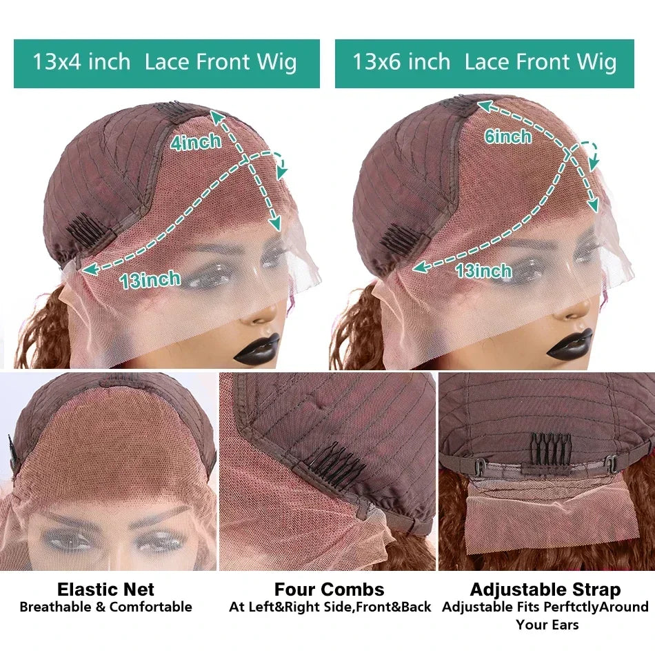 Body Wave Hair Wigs and Extensions Lace Front - Chocolate Brown | KIMLUD