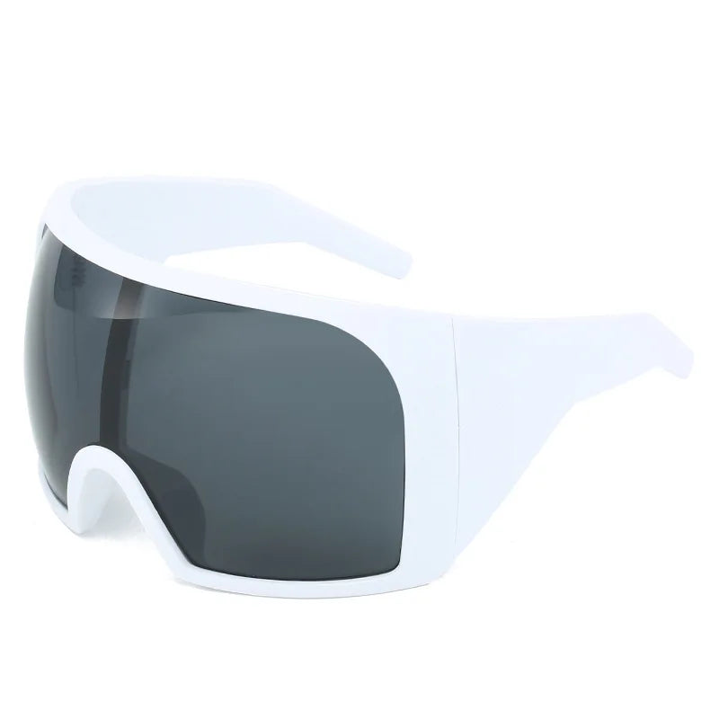 Oversized Shield Sunglasses Wrap Anti Wind UV400 — Black | KIMLUD