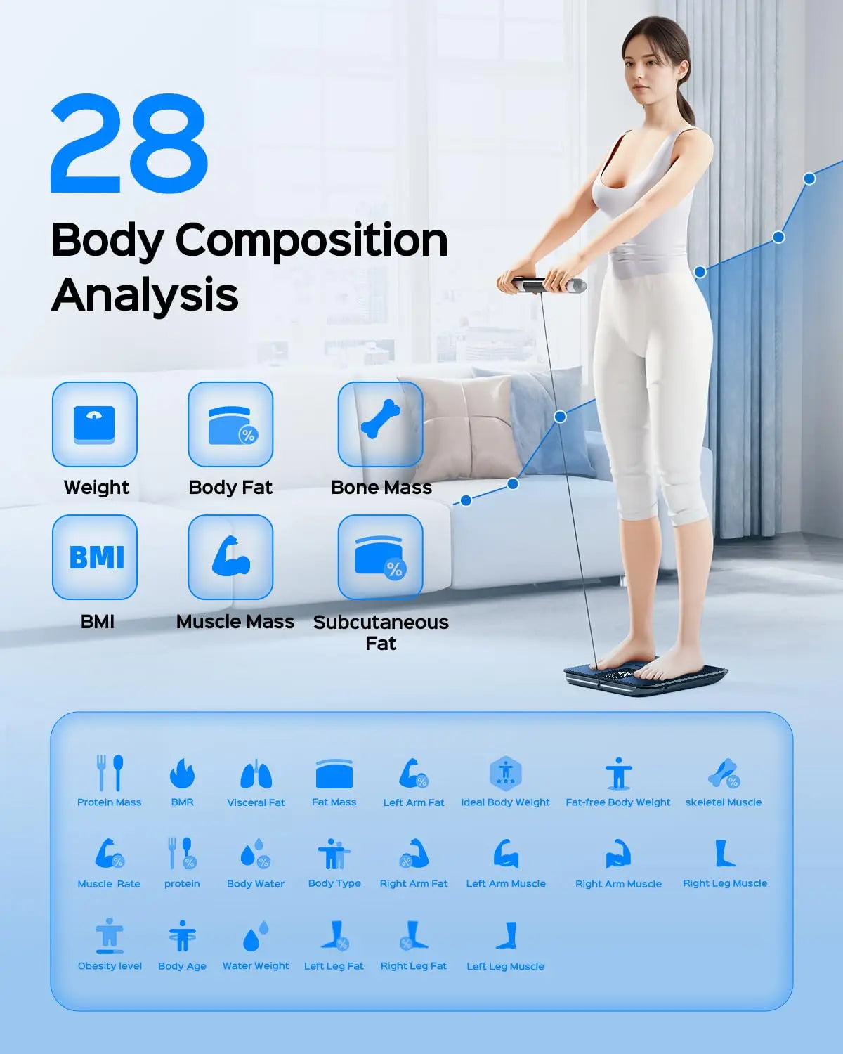 Smart Body Scale 8 Electrodes — Deep Cobalt Blue | KIMLUD