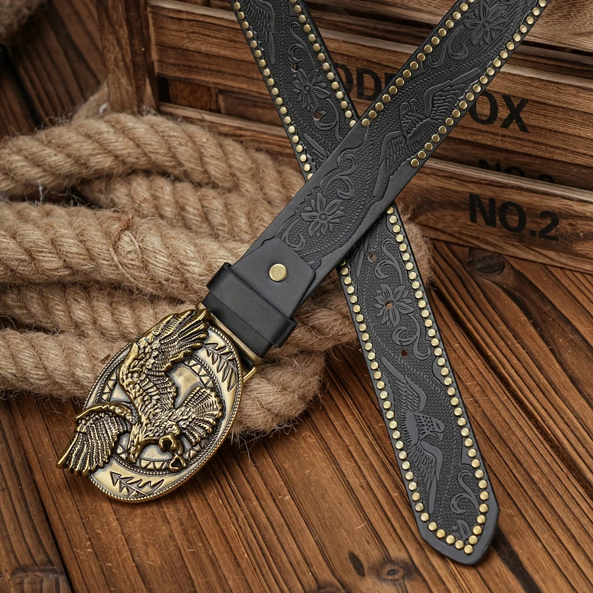 Belt – Western Denim – PU Leather – Brown | KIMLUD