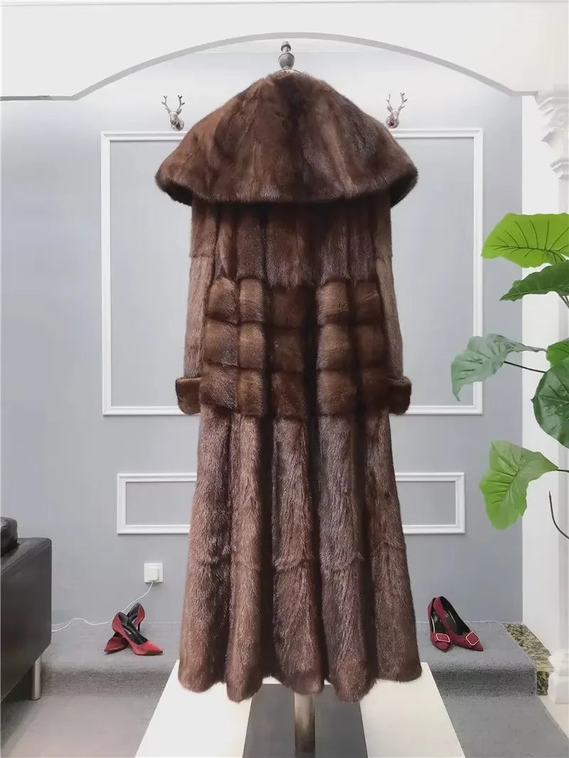 Mink Fur Coat – Real Mink Fur – Long Coat Silhouette | KIMLUD