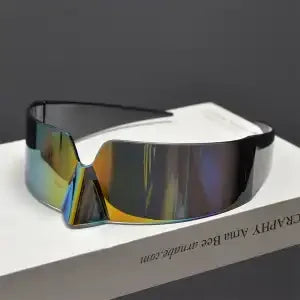 Cyberpunk Frameless Resin Sunglasses — Red | KIMLUD