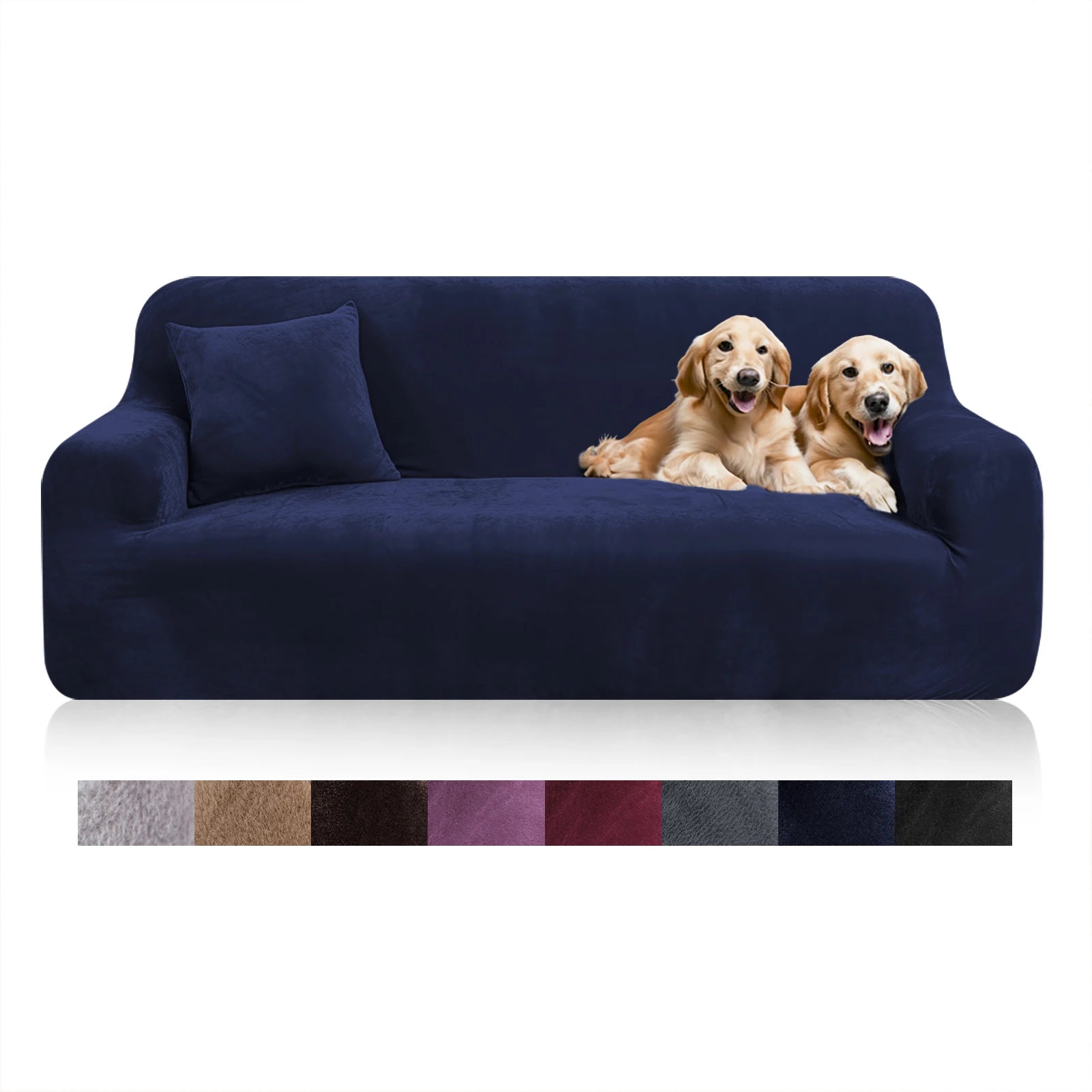 Velvet Sofa Cover Elastic Thick L Shaped Corner Sofa Slipcover for Living Room 1/2/3/4 Seater Stretch Cover for Couch Armchair