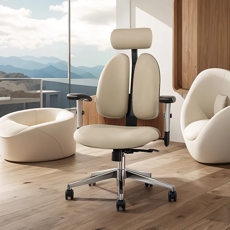Premium Metal Office Chair With Armrests And Smooth Swivel Wheels — Black | KIMLUD