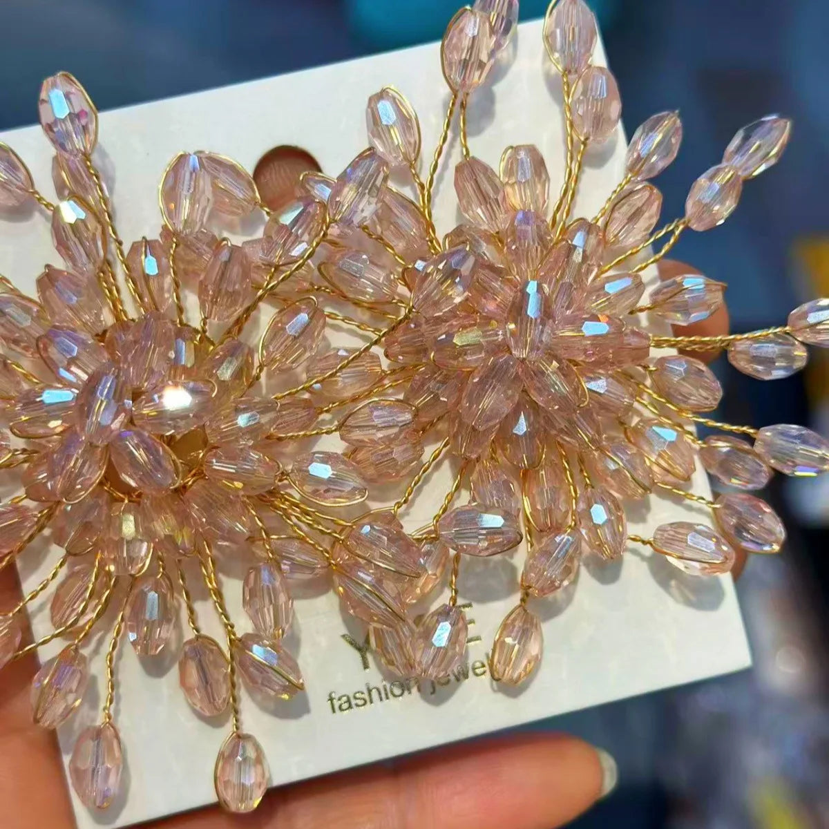 Sparkling Snowflake Earrings Zircon Beaded Flower — Crystal | KIMLUD
