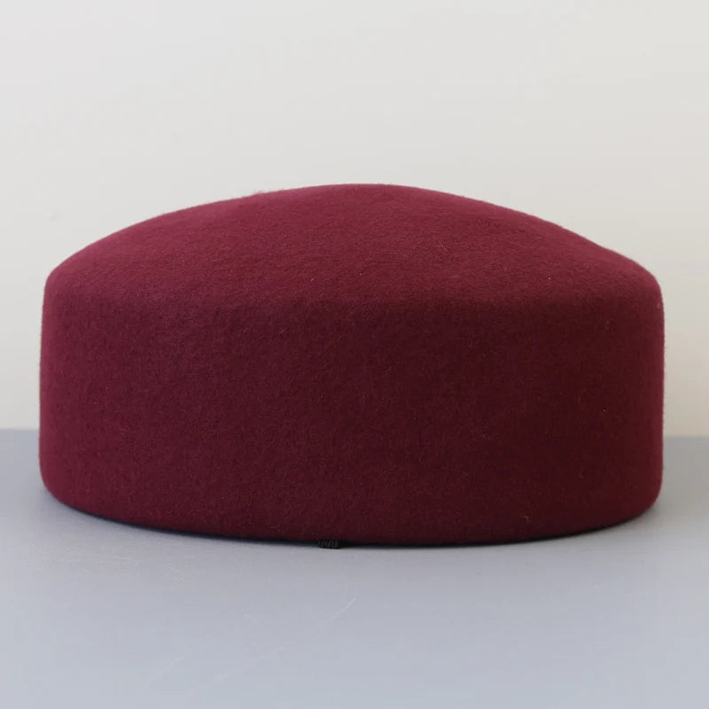 Vintage Wool Felt Solid Fedora Hats — Black | KIMLUD