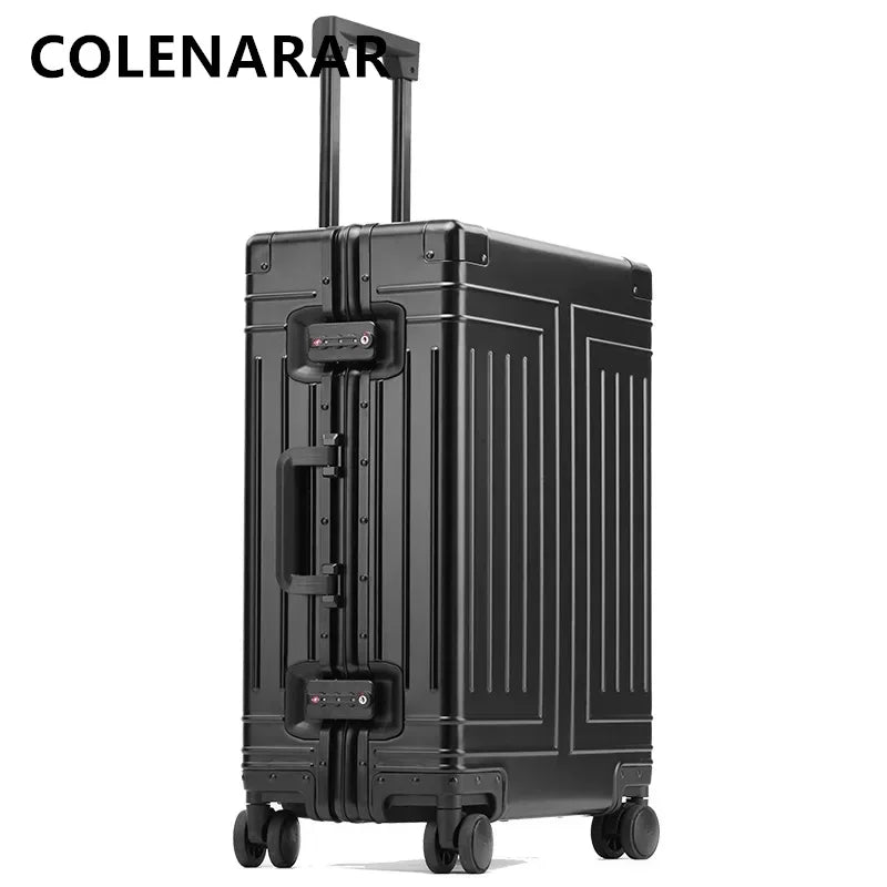 Aluminum Magnesium Alloy Boarding Box Suitcase — Black | KIMLUD