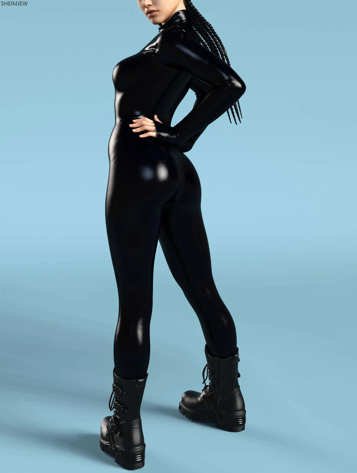Jumpsuit – Zentai Silhouette – Polyester – Black | KIMLUD