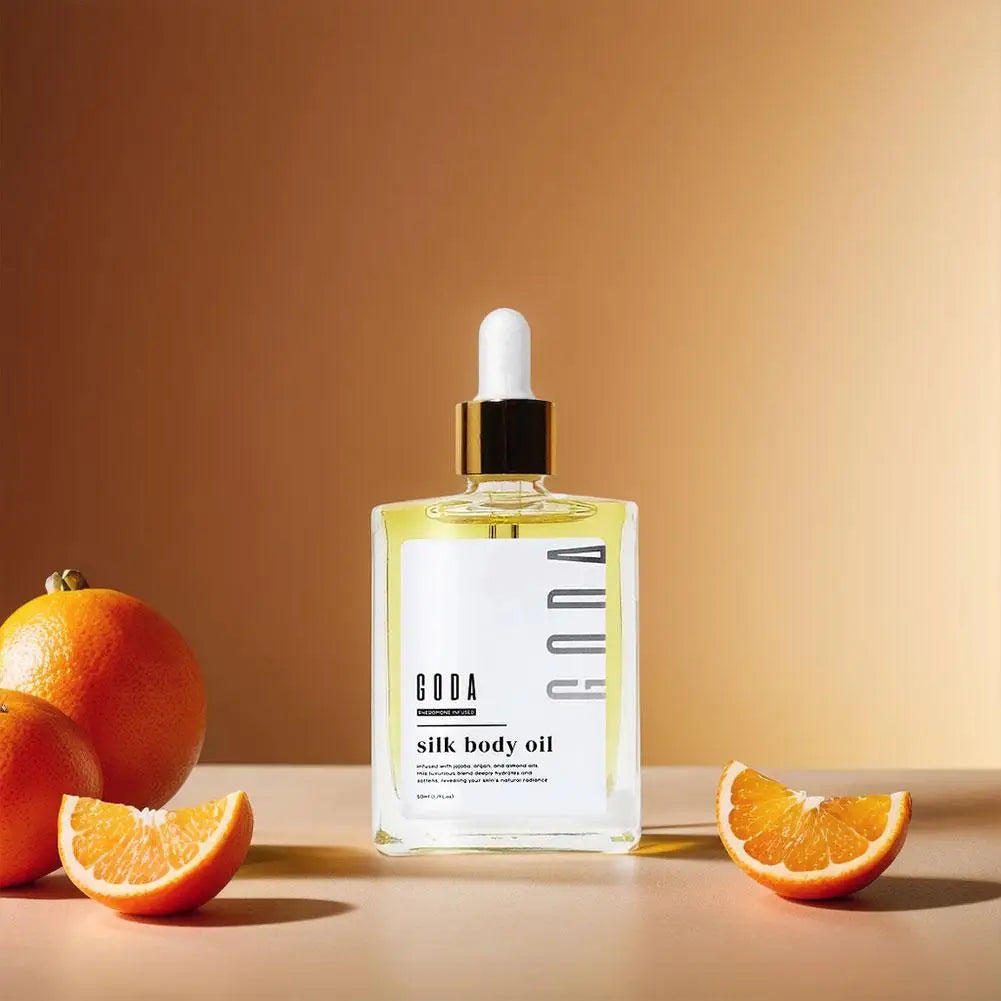 Silk Protein Enriched Body Oil Brightens Complexion — Pale Gold | KIMLUD