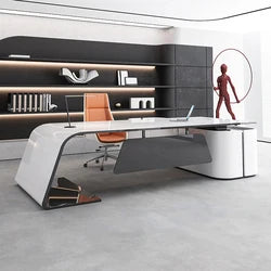 custom.Senior Lacquer Desk Designer High-end President Table Fashion White Manager in Charge of Big Class Desk