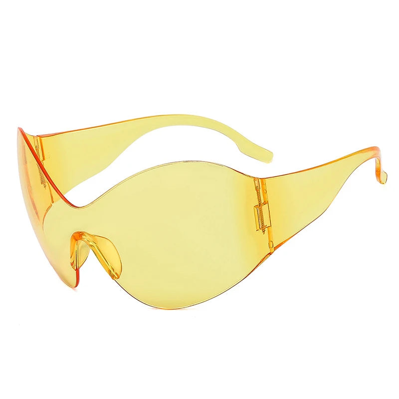 Sunglasses Oversized Punk Plastic Frame — Black | KIMLUD