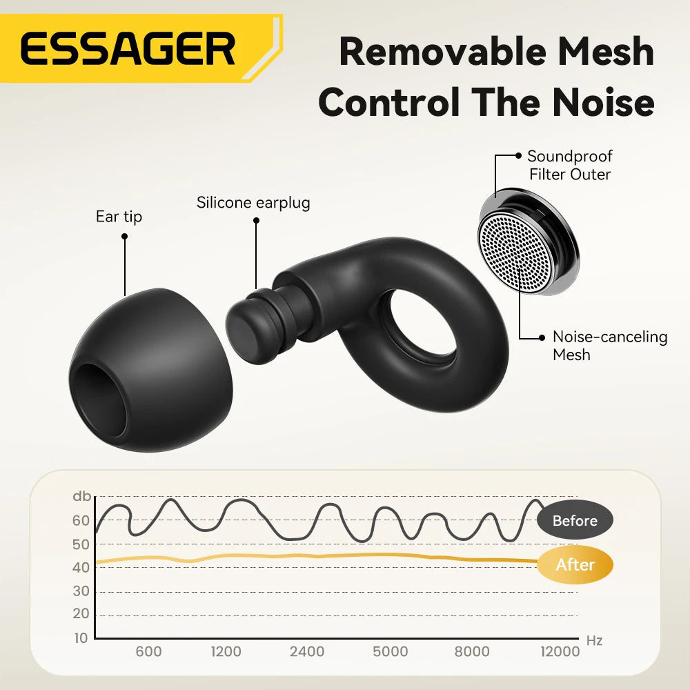 Silicone Sleep Ear Plugs Noise Cancelling Soft Comfort Fit For Sleep Work Travel — White | KIMLUD