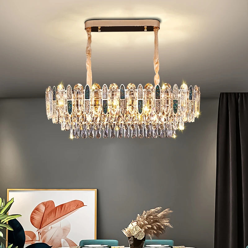 Ceiling for Dining Room Modern Led Crystal Chandelier  Ceiling Hanging Lamp for Living Room Villa Loft Pendant Lighting