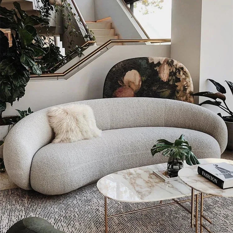Nordic Velvet-Inspired Sofa Curved Silhouette With Plush Cushioning — Olive Green | KIMLUD