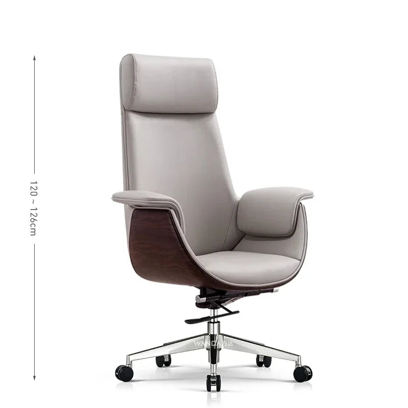 Elastic Leather Office Chair Ergonomic Modern — Blue | KIMLUD